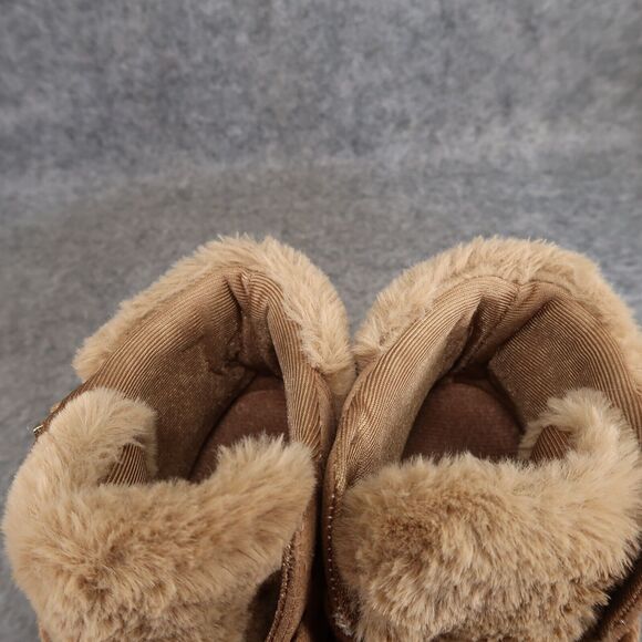 Guess Shoes Womens 9 Fashion Sneakers Hidden Wedge Lace Up Brown Faux Fur Casual - Picture 13 of 13